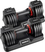 25/55 lbs Pair Adjustable Dumbbell Set, Adjust Dumbbell Weight for Exercises Pair Dumbbells for Men and Women in Home - Image 2