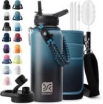 32 oz Insulated Water Bottle | Thickened Stainless Steel Vacuum Metal | Portable Sports Water Jug for Gym and Hiking with Straw, Carrier Bag, Handle Strap | BPA-Free 32 oz - Image 2
