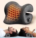 3s Heated Neck Stretcher for Pain Relief, Graphene Heating Pad, Odorless Neck Cloud Cervical Traction Device Chiropractic Pillow for Shoulder, Christmas Gifts for Women, Men, Mom, Dad (Gray) - Image 2