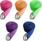 5-Pack Yoga Exercise Adjustable Straps 8Ft OR 10Ft with Durable D-Ring for Pilates & Gym Workouts Yoga Fitness | Hold Poses, Stretch, Improve Flexibility & Maintain Balance - Image 2