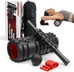 5 in 1 Foam Roller Set High Density Foam Roller Patented, Massage Stick, Massage Ball, Resistance Band for Deep Muscle Massage Pilates Yoga, Fitness for Trigger Point Release - Image 2