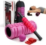 5 in 1 Foam Roller Set, Trigger Point Foam Roller Patented, Massage Stick, Massage Ball, Resistance Band for Deep Muscle Massage Pilates Yoga, Fitness Exercise for Whole Body - Image 2