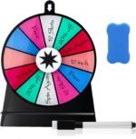 6 Inch Spinning Wheel for Prize with 12 Slots and Stand, Party Game Roulette Spinner for Events, Vendor Booths, Classroom Activities, Carnival Games - Image 2