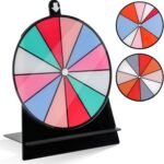 6" Spinning Prize Wheel, 3 Pcs Heavy Duty Spinning Wheel for Prizes with Stand - 9, 10, 12 Slots Color Tabletop Roulette Spinner Wheel of Fortune Spinning Game for Carnival, Tradeshow, Classroom - Image 2