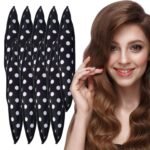 9PCS Satin Sponge Rollers for Hair, Soft Curlers To Sleep In Overnight Curler No Heat Foam Rollers for Long Hair (Black) - Image 2