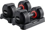 AOTOB 25/55 LBS Adjustable Dumbbell Set, Anti-Slip Fast Adjusting with Turning Handle, Adjustment for Men and Women, Weights Pair for Compact Home Gym Exercise Strength - Image 2