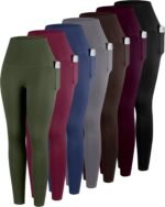 ATHVOTAR Leggings with Pockets for Women, 7 Packs High Waisted Workout Tummy Control Yoga Pants - Image 2
