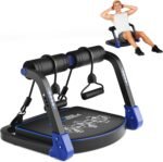 Ab Machine, Core & Sit Up Exercise Equipment for Home Gym, Ab Workout Equipment for Stomach Workout, Resistance Bands, 4 Resistance Levels, Adjustable, Automatic Rebound, Ab Trainer Machine - Image 2