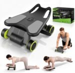 Ab Roller with Elbow Support, Ab Roller Board Core Workout Machine with 4 Wheels, Mini Pilates Reformer Equipment for Home Gym, Abdominal Full-Body Strength Exercise Trainer with Knee Pad - Image 2