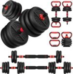Adjustable Dumbbell, 20/30/40/60/80lbs Dumbbells Set, 4-in-1 Free Weights for Women/Men Workout Equipment Used as Barbell/Kettlebells/Push up Stand for Home Gym - Image 2