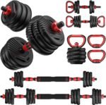 Adjustable Dumbbells, 20/30/45/70/90lbs Free Weight Set with Connector,5 in1 Dumbbells Set Used as Barbell,Kettlebells,Push up Stand,Fitness Exercises for Home Gym Suitable Men/Women - Image 2