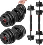Adjustable Dumbbells Set, 20/30/40/55/60/80lbs Free Weight Set with Connector, 2 or 3 in 1 Dumbbells Set Used as Barbell, Kettlebells, Fitness Exercises for Home Gym Suitable Men/Women - Image 2