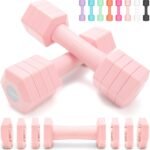 Adjustable Dumbbells Set, 4 in 1 Hand Weights Set for Women Men 10 LB/ 12 LB Dumbbell Pair Each 2lbs 3lbs 4lbs 5lbs Weights Dumbbells Set with TPU Soft Rubber Handle for Home Gym Exercise Fitness - Image 2