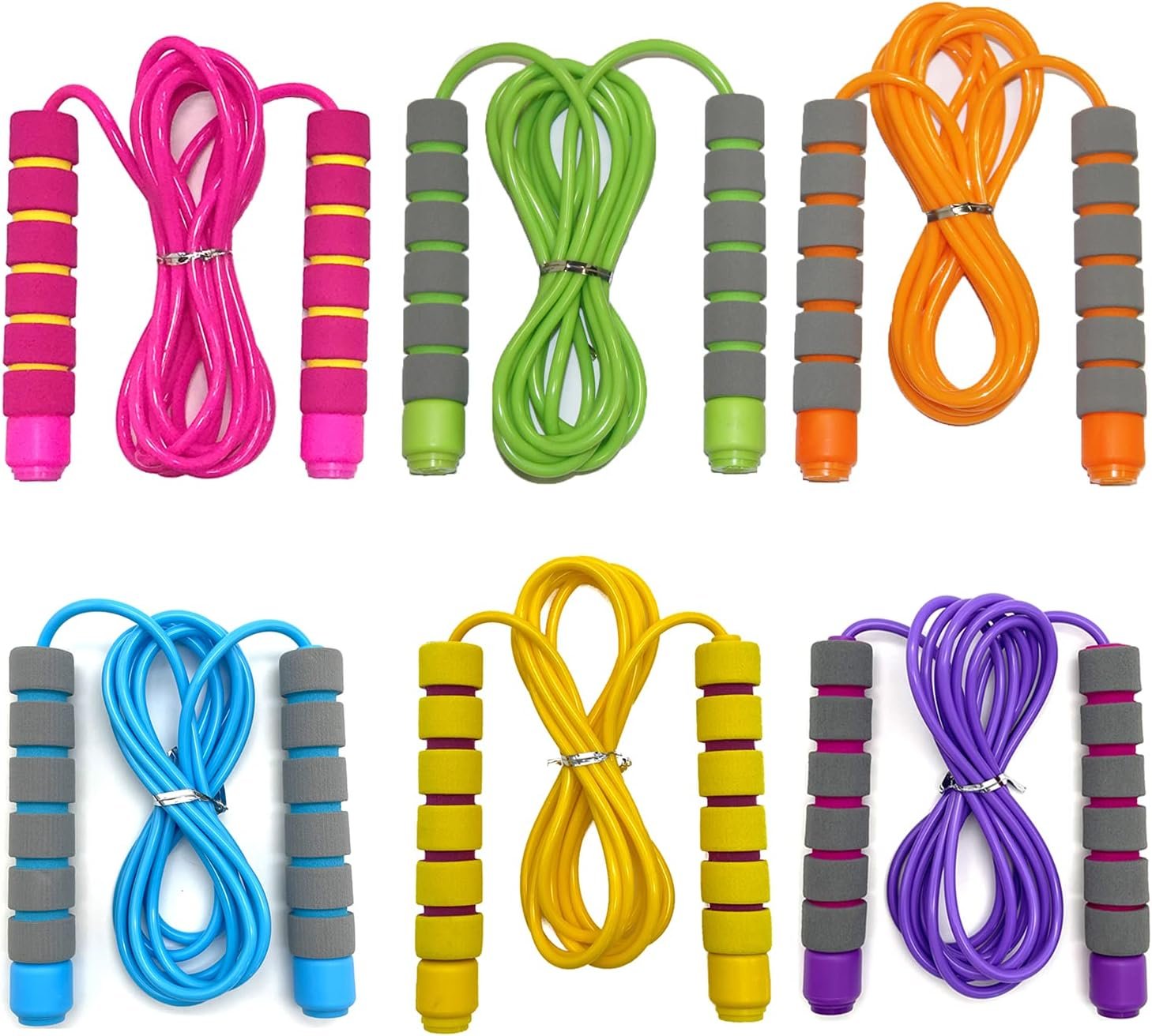Adjustable Jump Ropes for Kids - Colorful Skipping Ropes with Soft Foam Handles - Ideal for Outdoor & Indoor Play, Fun Games Activity, Fitness, Exercise and Party Favors - Image 2