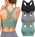 Adjustable Sports Bras for Women: 3 Pack High Support Padded Racerback Sport for Large Bust Workout Running Gym - Image 2