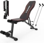 Adjustable Weight Bench Workout Bench for Home Gym, Foldable Workout Bench 700LBS Weight Capacity for Full Body Strength Training,Incline Flat Decline Sit-up Bench (2 Resistance Bands) - Image 2