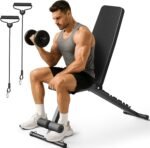 Adjustable Weight Bench for Home Gym, 7 Backrests Foldable Workout Bench for Dumbbell Exercise Full Body Exercise, Compact for Small Spaces, Incline Decline Flat Bench with 2-Second Quick Folding - Image 2