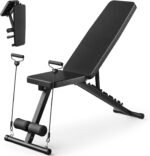Adjustable Weight Bench for Home Gym, Foldable Workout Bench for Full Body Fitness Dumbbell Exercise, 600LBS Incline Decline Flat Bench with Resistance Bands for Strength Training - Image 2