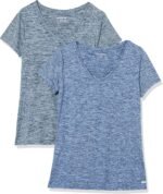 Amazon Essentials Womens Active Quick Dry Tech Stretch Short-Sleeve V-Neck T-Shirt (Available in Plus Size) - Image 2