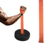 Arm Wrestling Training Loading Strap, Ideal for Wrist Forearm and Biceps Workouts Muscle Strength Workouts Tools Suitable for Home and Gym Training for 1-2 inches Barbell Plates - Image 2