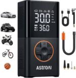 AstroAI L7 Tire Inflator Portable Air Compressor Cordless Mini Bike Pump with Digital Dual Values Display, 150 PSI Car Tires Air Pump with LED Lights&Pressure Gauge for Auto, Motorcycles, Bikes, Balls - Image 2