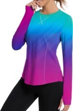 Avoogue Women UPF 50+ UV Shirts Long Sleeve with Thumb Holes Workout Sun Shirt Quick Dry Athletic Hiking Running Tops - Image 2