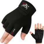 BEAST RAGE Workout Gloves for Men, Durable Palm Grip Gym Gloves Women Half Finger Elasticated Training Weight Lifting Strength Bodybuilding Anti Slip Cycling Gloves Exercise - Image 2