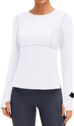 BMJL Womens Long Sleeve Workout Tops UPF 50+ Sun Protection Shirt with Mesh Panel for Athletic Hiking Running - Image 2