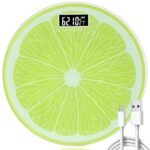 Bathroom Scale for Body Weight,Rechargeable,Up to 400 lb Capacity, No Batteries Required, Unique Lime Slice Design, Large LED Display with Temperature, Auto-On/Off, 12"x12" Body Weight Scale - Image 2