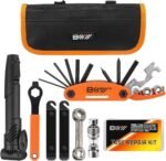 Bicycle Repair Bag With Tire Pump, Portable Tool Kit for Camping Travel - Bike Glueless Patches, Maintenance Essentials All in One Safety Kit - Image 2