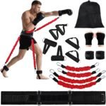 Boxing Resistance Bands Set for Boxing MMA Martial Arts Training Equipment, 150lbs Exercise Bands with Cuffs & Belt, Workout Band for Resistance Training Enhance Explosive Power/Speed/Agility - Image 2
