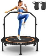 Bungee Rebounder Trampoline, ANCHEER 40/48" Foldable Fitness Trampoline with Resistance Ropes&Upgraded Bungees, 4 Level Adjustable Handlebar, 450-550LBS Capacity, Safe for Home/Cardio,Indoor/Outdoor - Image 2