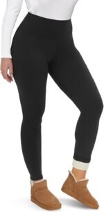CAMPSNAIL Fleece Lined Leggings Women - Thick Soft High Waisted Black Tummy Control Thermal Warm Velvet Pants for Cold Winter - Image 2