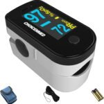 CHOICEMMED Black Dual Color OLED Finger Pulse Oximeter - Blood Oxygen Saturation Monitor with Color OLED Screen Display and Included Batteries - O2 Saturation Monitor - Image 2