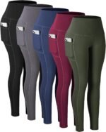CHRLEISURE Leggings with Pockets for Women, High Waisted Tummy Control Workout Yoga Pants - Image 2