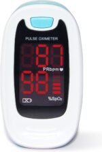 CONTEC CMS50M Fingertip Pulse Oximeter Blood Oxygen Saturation Monitor with Lanyard Blue White Color - Image 2