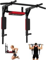 CRYSTAL FIT Multifunctional Wall Mounted Pull Up Bar, Chin Up Bar and Dip Station, Heavy Duty Steel Supports to 440 Lbs, Home Gym Workout Indoor Power Tower Set Training Equipment Fitness - Image 2