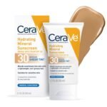 CeraVe Hydrating Mineral Sunscreen SPF 30 with Sheer Tint, Tinted Mineral Sunscreen with Zinc Oxide & Titanium Dioxide, Blends Seamlessly For Healthy Glow, Medium, 1.7 Fluid Ounce - Image 2