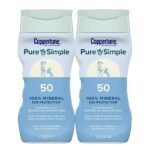 Coppertone Pure and Simple Zinc Oxide Mineral Sunscreen Lotion SPF 50, Water Resistant Sunscreen for Sensitive Skin, Hypoallergenic and Fragrance Free, 6 Fl Oz Bottle, Pack of 2 - Image 2