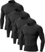 Coume 4 Pack Men's Compression Shirts Long Sleeve Athletic Workout Sports Undershirt Base Layer Top Winter Sports Gear - Image 2