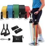 Dr. Aid Resistance Bands Set – 5 Stackable Workout Bands with Handles, Pure Latex, High Elasticity & Tear Resistant – Smell-Free Full-Body Exercise Bands for Rehab, Basic Training & Strength Workouts - Image 2