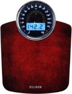 EILISON Highly Advance 2-in-1 Digital & Analog Weighing Scale for Body Weight-400lbs, 4 High Precison GX Sensor Accurate, Thick Tempered Glass, Extra Large Display (Red) - Image 2