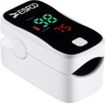 ESPOO Pulse Oximeter, Oxygen Monitor Fingertip with 2 AAA Batteries&Lanyard (White&Black) - Image 2