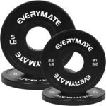 EVERYMATE Black Change Weight Plates 1.25LB 2.5LB 5LB Set Fractional Olympic Bumper Plates for Cross Training Steel Insert Strength Training - Image 2