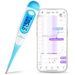 Easy@Home Digital Basal Thermometer for Ovulation: Backlight LCD Display 1/100th Degree High Precision BBT, Memory Recall, NOT Bluetooth Enabled – Scan Results with Premom Fertility Tracker App, Blue - Image 2