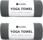 Eunzel 2 Pack Hot Yoga Towel, Non-Slip Yoga Mat Towel with Grip Dots Stickyfiber Sweat Absorbent Towel for Hot Yoga, Pilates and Workout 72" x 24", Dark Grey - Image 2