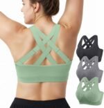 FITTIN Support Sports Bras for Women: Padded Adjustable Crossback Full Coverage Bralette for Gym Dance - for C-DDD Large Bust - Image 2
