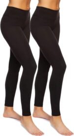 Felina Sueded Athleisure Performance Legging (2-Pack) Womens Leggings w/Slimming Waist Band Style: C3690RT - Image 2