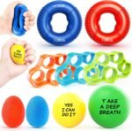 FitBeast Grip Strength Trainer Kit, 9-Piece Hand Strengthening Devices with 3 Finger Exerciser, 2 Dual-Force Forearm Strengthener, Finger Stretchers & Stress Balls for Rehab & Recovery - Image 2