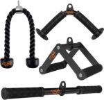 Fitarc Cable Machine Attachment Set, LAT Pulldown Attachments for Home Gym Equipment, Tricep Pull Down Attachment for Home Gym Accessories, LAT Pull Down Bar and Tricep Rope Cable Attachment - Image 2